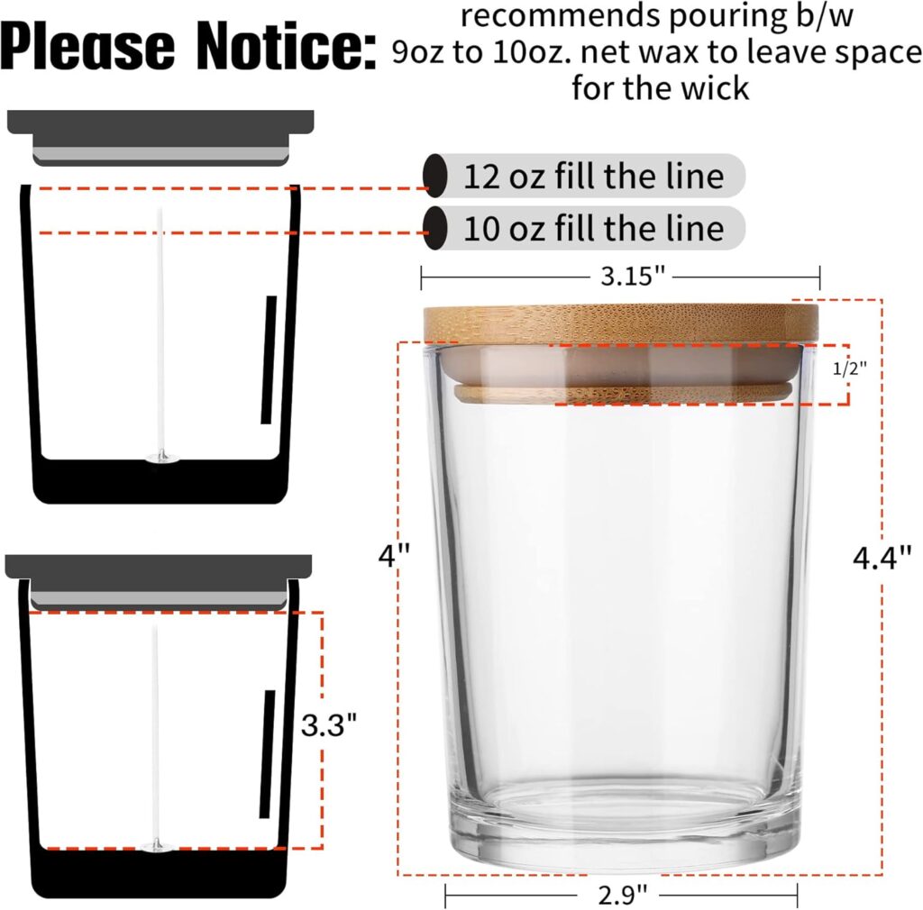 Aminigram 12 Pack Clear Candle Jars