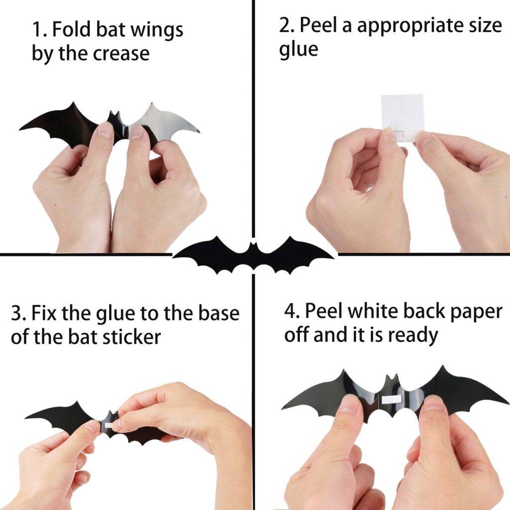 DIYASY Bats Wall Decor for Halloween steps