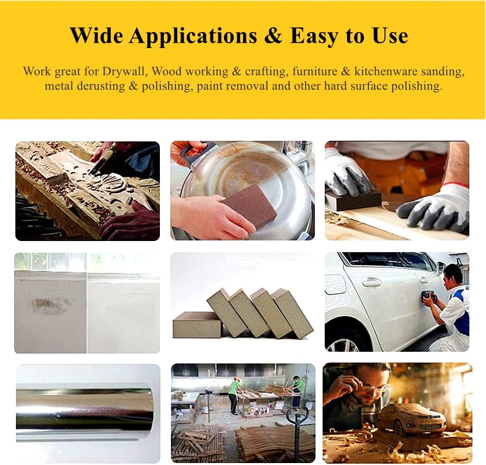 Durable Sanding Block 6Pcs Sanding Sponges Set for Drywall Wood Metal uses