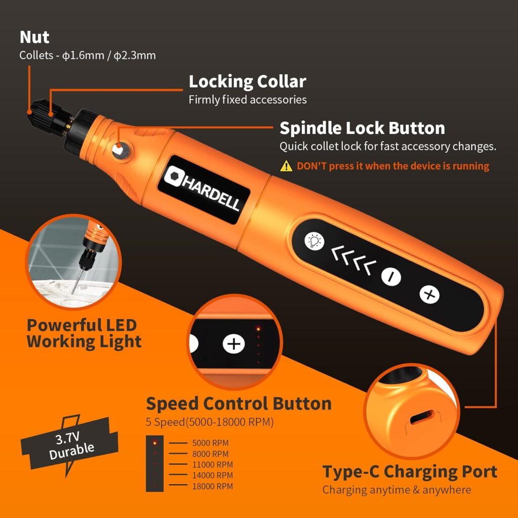 HARDELL Mini Cordless Rotary Tool Review specs