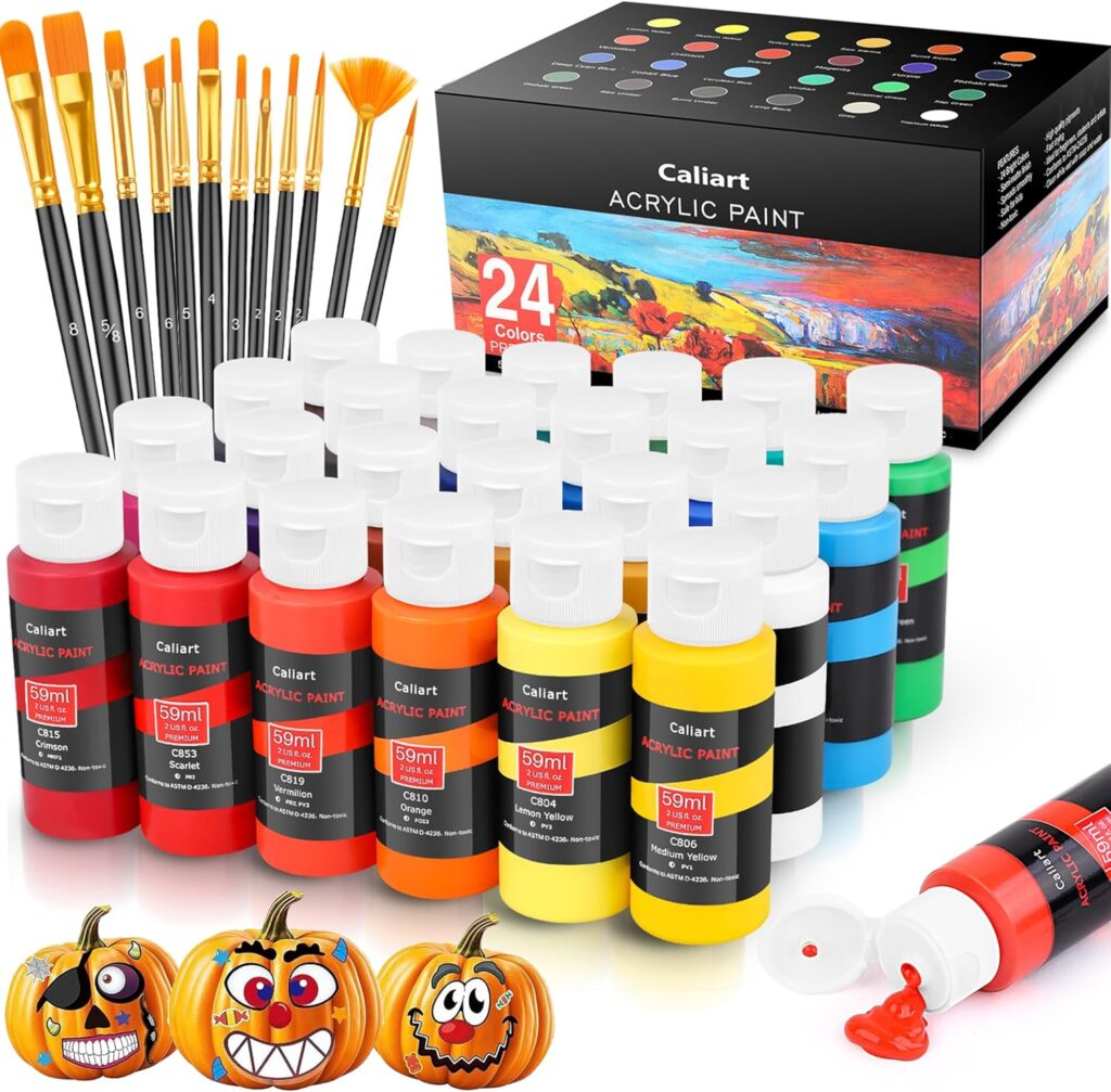 Art Craft Paints Gifts for Artists Kids Beginners & Painters, Halloween Pumpkin Canvas.