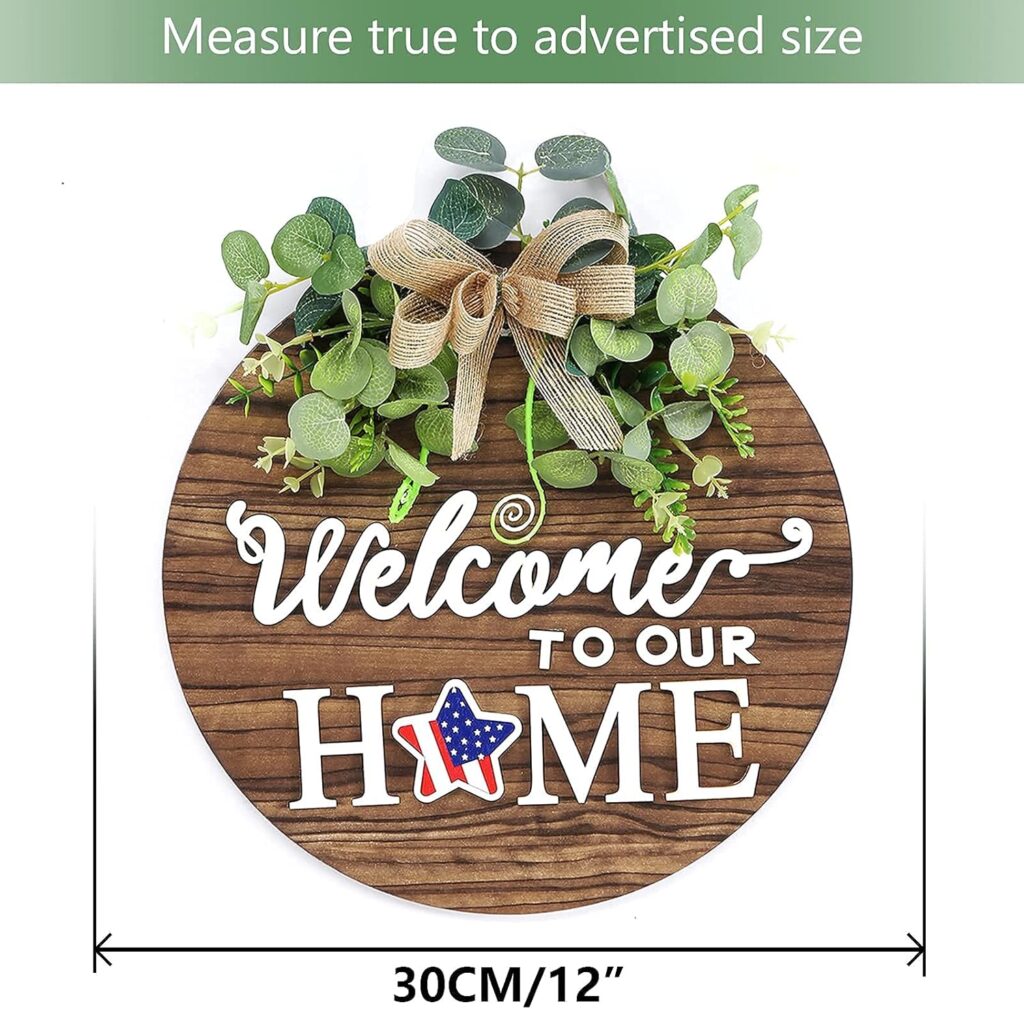 Interchangeable Seasonal Welcome Sign Front Door Decoration size