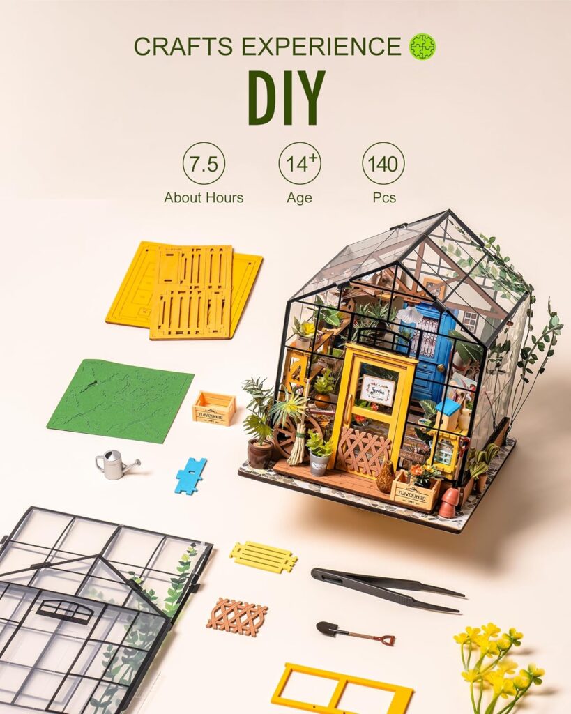 Rolife DIY Miniature Dollhouse Kits components