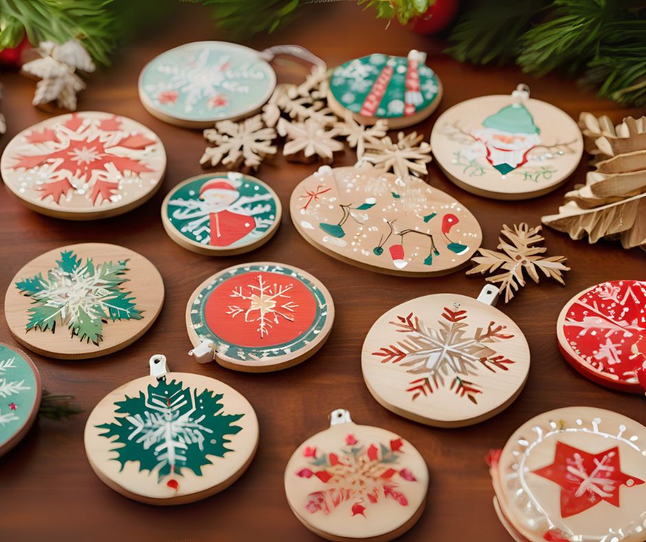 Hand-Painted Wooden Christmas Ornaments
